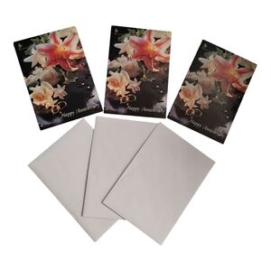 Fantusy "Happy Anniversary" Greeting Cards with Envelopes (Set of 3), Pre-owned